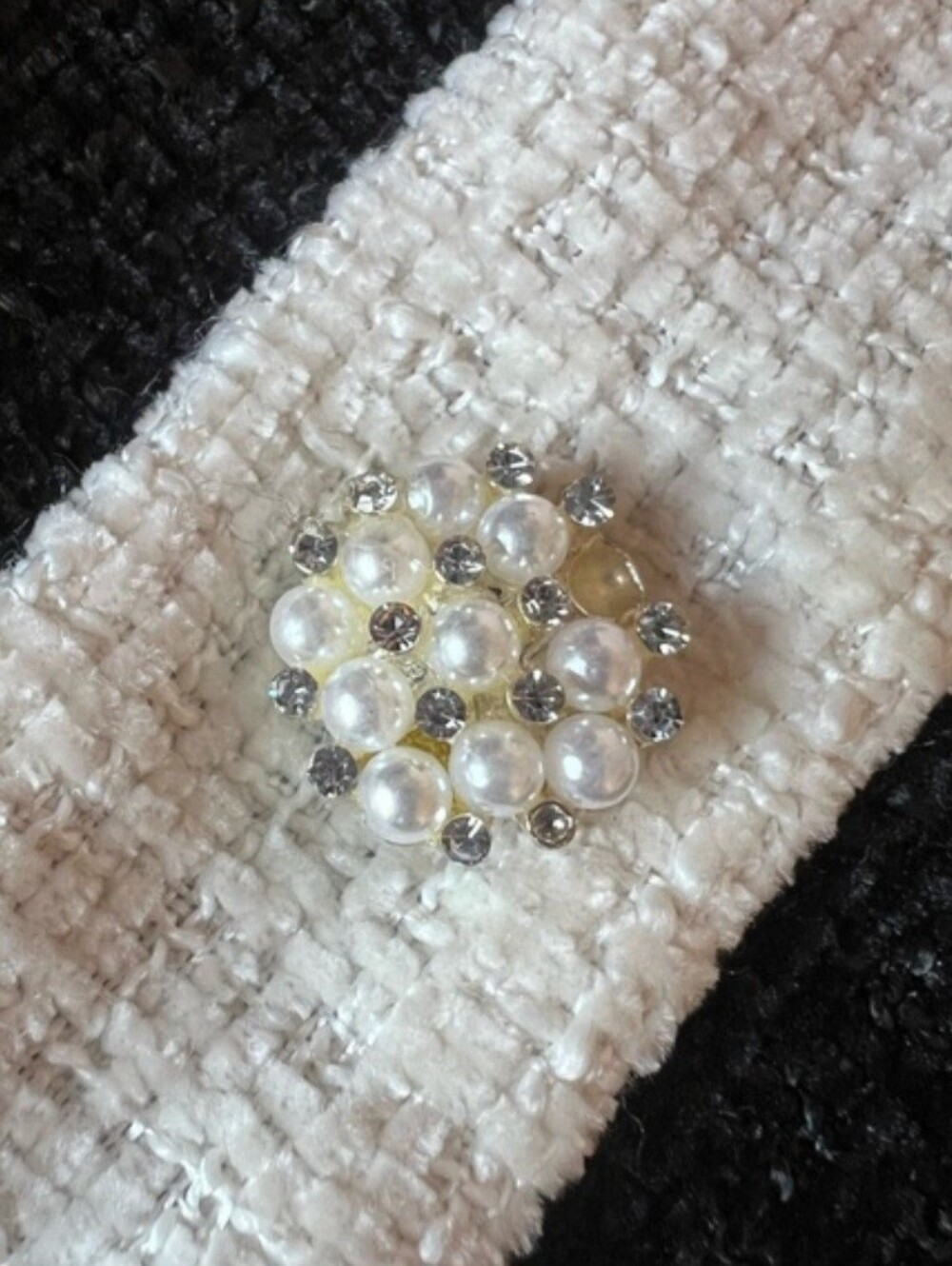 Divine Luxury Black and White Tweed Pearl Mini Dress. New With Tags. - Picture 3 of 4